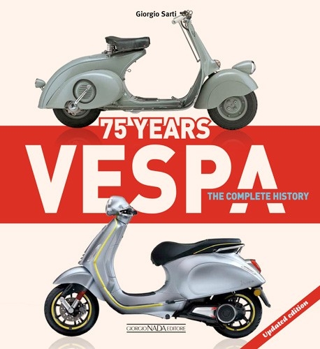 Skutery Vespa (1946-2021) duży album historia / Sarti 24h j. ang.