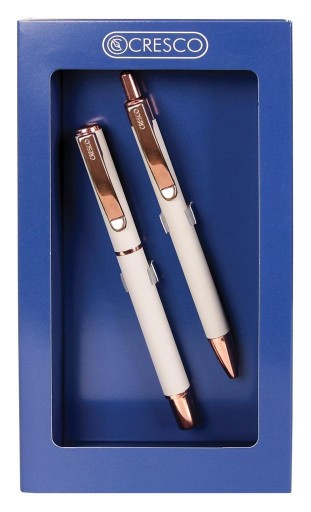 PIÓRO + DŁUGOPIS MASTER W ETUI GB SZARY, CRESCO