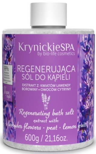 Krynickie Spa SÓL do KĄPIELI Borowina Lawenda 600g
