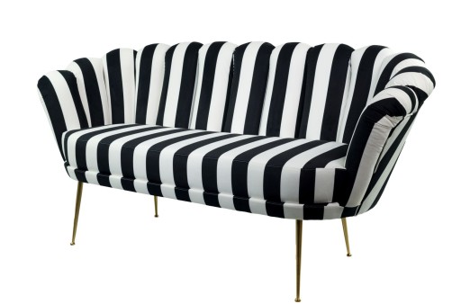 Sofa Muszelka Welur Pasy LUX-4 EMRA WOOD PREMIUM