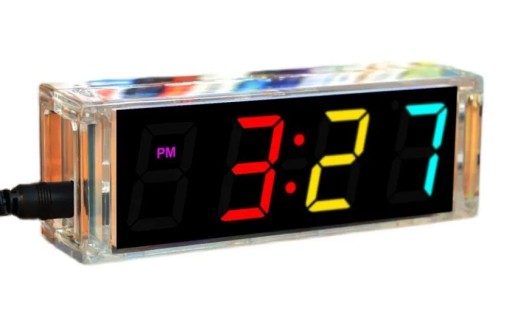 Zegar biurkowy LED z termometrem 5V DIY RGB