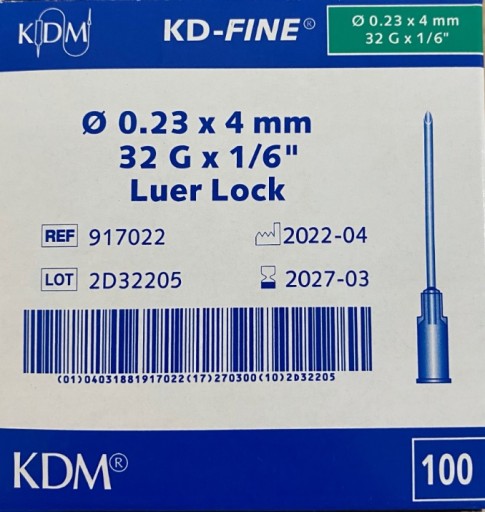 IGŁY DO MEZOTERAPII 32G 0,23x4mm 100szt
