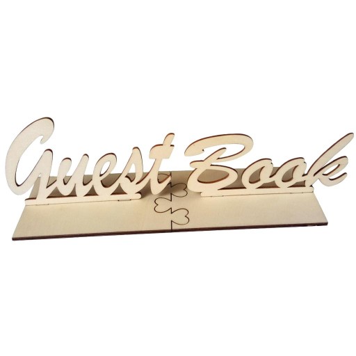 Wooden Wedding Guest Book Signs, Unfinished Blank