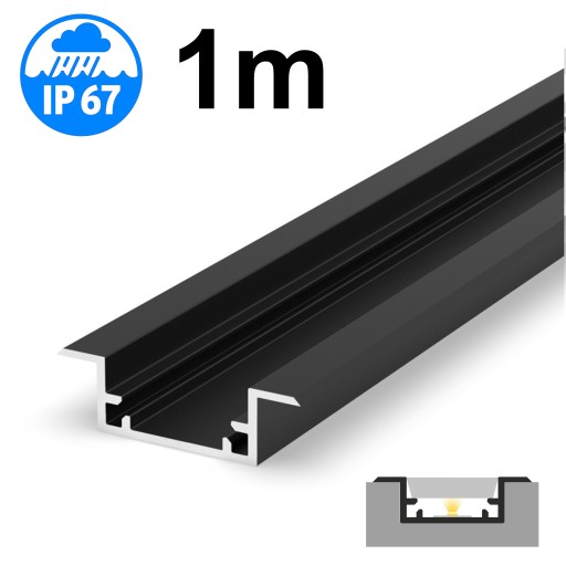 PROFIL LED WODOODPORNY IP67 P11-2 CZARNY 1m