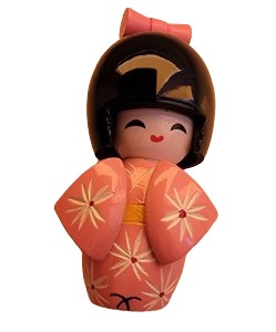 JAPOŃSKA KOKESHI TRADYCYJNA LALKA DREWNO SAKURA NIHON DENTO MINGEI LALECZKA