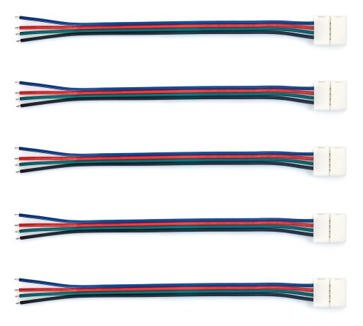 KOMPLET ZŁĄCZKA CN-03: TAŚMA LED 10MM RGB - 5szt