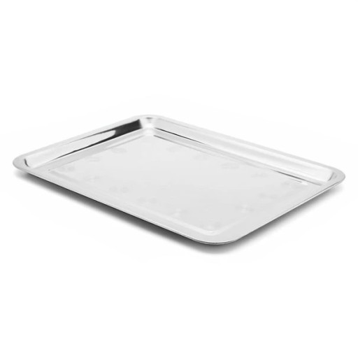 Duża Taca Metalowa Płytka Patera Nierdzewna 45 x 35 cm TC3