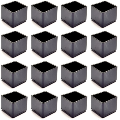 16x Nakładki nasadki zaślepki nogi krzesła czarne 35x35mm