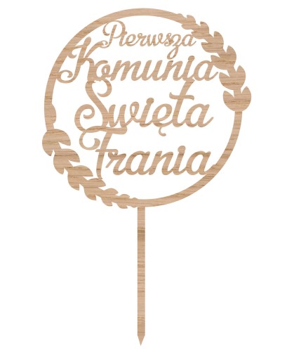 Topper Pierwsza Komunia Święta- drewno TKD-17A
