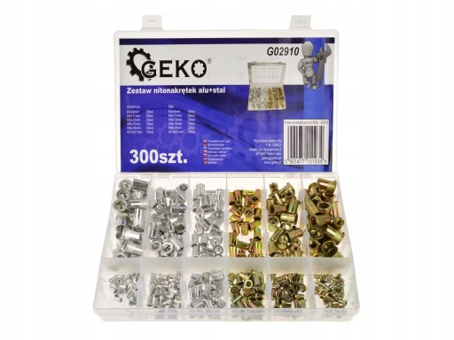 ZESTAW NITONAKRĘTEK M3-M10 MIX 300SZT NITONAKRĘTKA