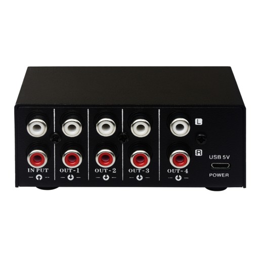 1 in 4 Out Stereo Signal Source Splitter Audio Fre