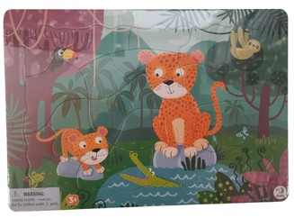 Puzzle ramkowe Dodo Lampart 21 elementów