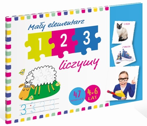 Mały Elementarz - kolorowanka z naklejkami INTERDRUK - 1, 2, 3 - LICZYMY