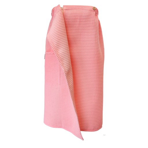 PAREO RĘCZNIK do sauny spa wafel bawełna 100% na Guziki XL/2XL Łosoś