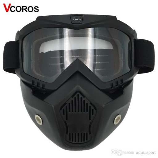 VCOROS ODPINANE GOOGLE Z MASKĄ STYL VINTAGE