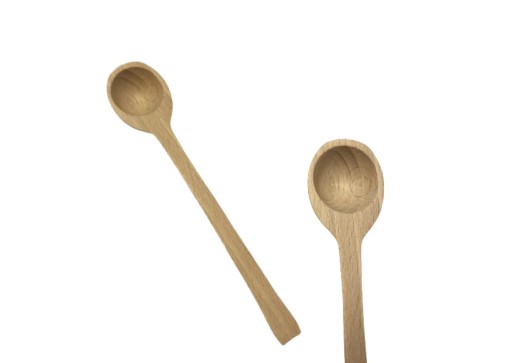 Łyżeczka drewniana okrągła czerpak do cukru 15 cm