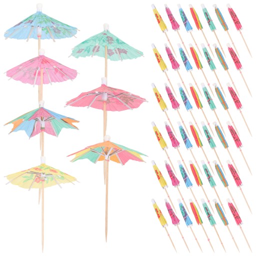 Ozdoby do ciast Papierowy parasol ze słomką 90 szt LLWL