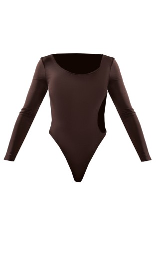 PRETTYLITTLETHING CZEKOLADOWE BODY Z WYCIĘCIEM RL A571103