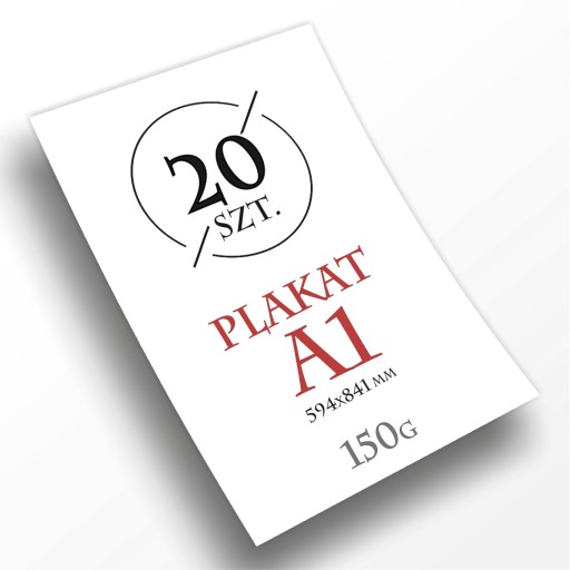 Plakat A1 - 20 sztuk - papier 150g Whiteback