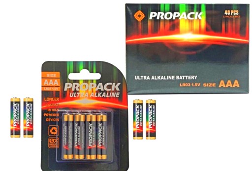 Zestaw 10x Baterie alkaliczne Propack AAA (R3) 4 szt. paluszki blister