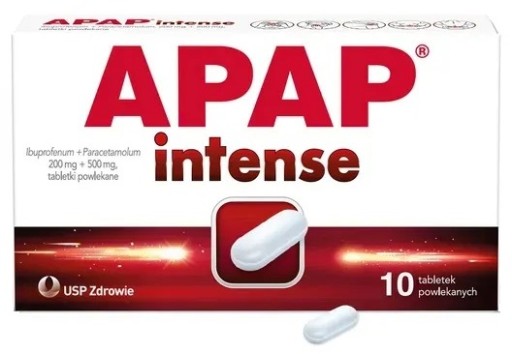 APAP Intense Paracetamol Ibuprofen Ból 10 tabletek