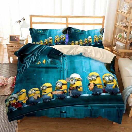 KOMPLET POŚCIELI 2 POSZEWKA MINIONKI 160 X 200 MINIONS BOB