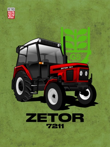 Plakat traktor ZETOR 7211 kolekcja GS format A3