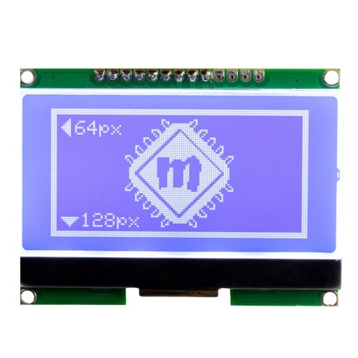 Wyświetlacz LCD graficzny 128x64px niebieski COG SPI ST7565R