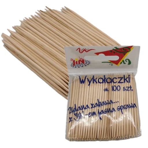 Wykałaczki Drewniane 100 sztuk Zapas do Przystawek