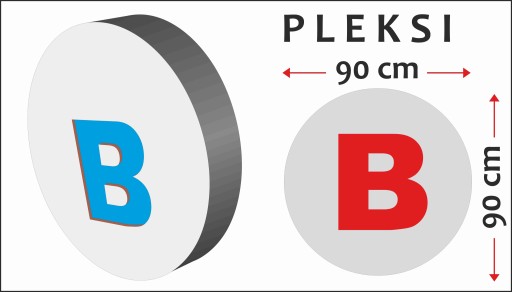 Kaseton jednostronny okrągły 90x90 / led /Plexi