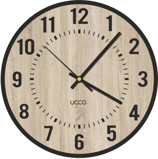 Zegar ścienny Dąb Sonoma 30cm cichy Drewniany loft