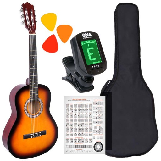 GITARA AKUSTYCZNA KLASYCZNA DLA POCZĄTKUJĄCYCH 2 KOLORY + AKCESORIA GRATISY