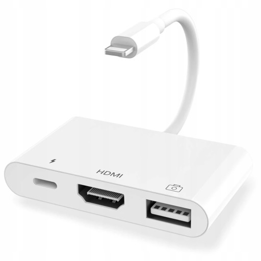 3w1 ADAPTER PRZEJCIoWKA Lighting HDMI USB OTG