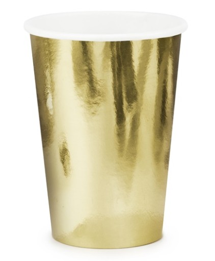 Kubeczki Kubki Złote 6 szt złoty Kubek paka 180ml