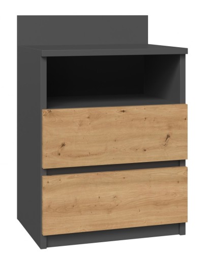 SZAFKA NOCNA STOLIK NOCNY M1 ANTRACYT-DĄB ARTISAN