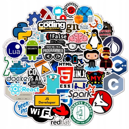 naklejek programistycznych Geek Python Java