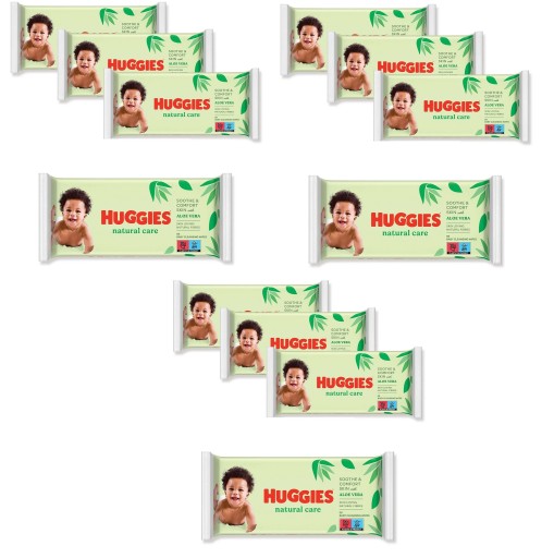 12x Chusteczki nawilżane HUGGIES Natural Care 56sz