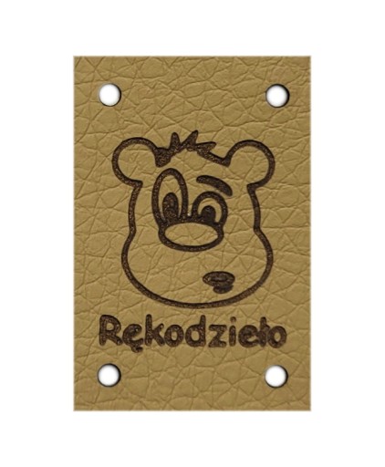 Metka naszywka RĘKODZIEŁO ekoskóra 20x30 mm D12
