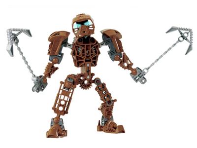 Klocki LEGO Bionicle 8604 Toa Onewa używane Robot Zestaw Kompletny Brązowy