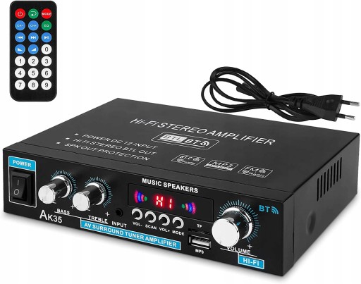 CYFROWY WZMACNIACZ MOCY DŹWIĘKU STEREO RADIO 600W