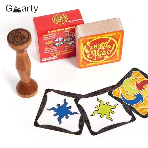 Jungle Board Game Party Cards Brown Wood Token