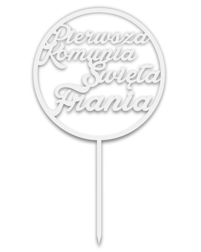 Topper Pierwsza Komunia Święta- biały TKB-20A