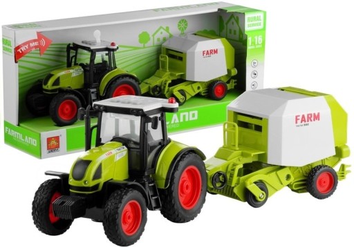 TRAKTOR Z PRASĄ ROLUJĄCĄ EFEKTY ŚWIETLNE DŹWIĘKOWE