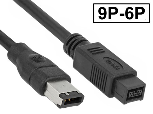 Kabel FireWire (IEEE1394) 9P/wtyk-6P/wtyk 400Mb/s 1.0m