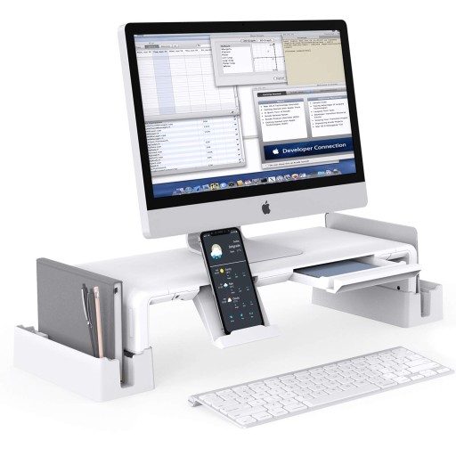 PÓŁKA POD MONITOR Z SZUFLADAMI ORGANIZER PODSTAWKA