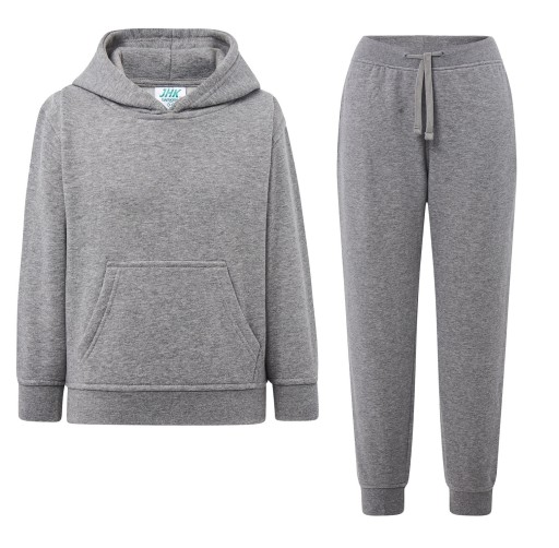 ZESTAW DRES dziecięcy BLUZA Z KAPTUREM + SPODNIE JHK szary 12-14 GM 158
