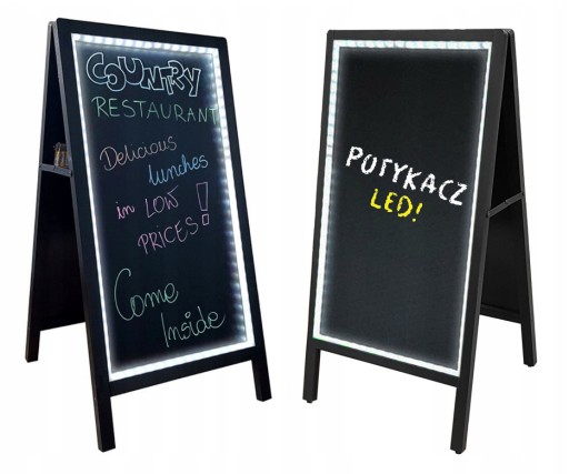 POTYKACZ STOJAK REKLAMOWY TABLICA LED PODŚWIETLANY