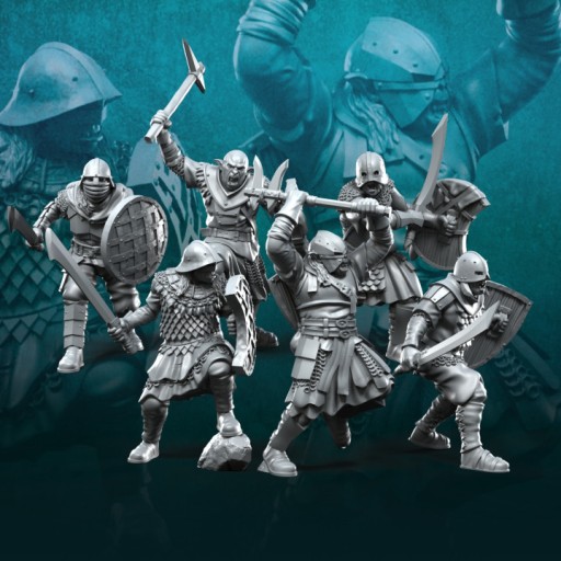 New Regular Orcs with Sword and Shield - x6 - 3dmonkeypl