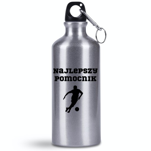 Butelka/bidon 500 ml prezent dla pomocnika, pomocnik piłka nożna + imię, 1