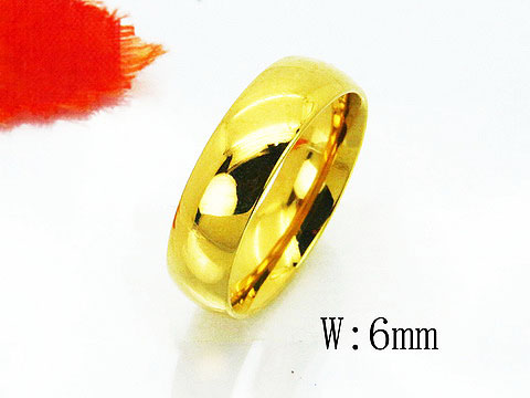 Obrączka stal chirurgiczna złota klasyk 6mm r. 22